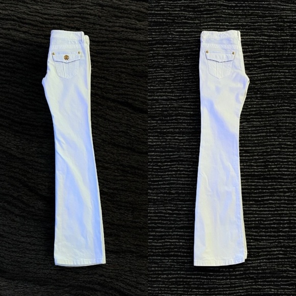 VINTAGE Roberto Cavalli couture jeans Wide legged Boot cut Gorgeous gold accents - Picture 8 of 16